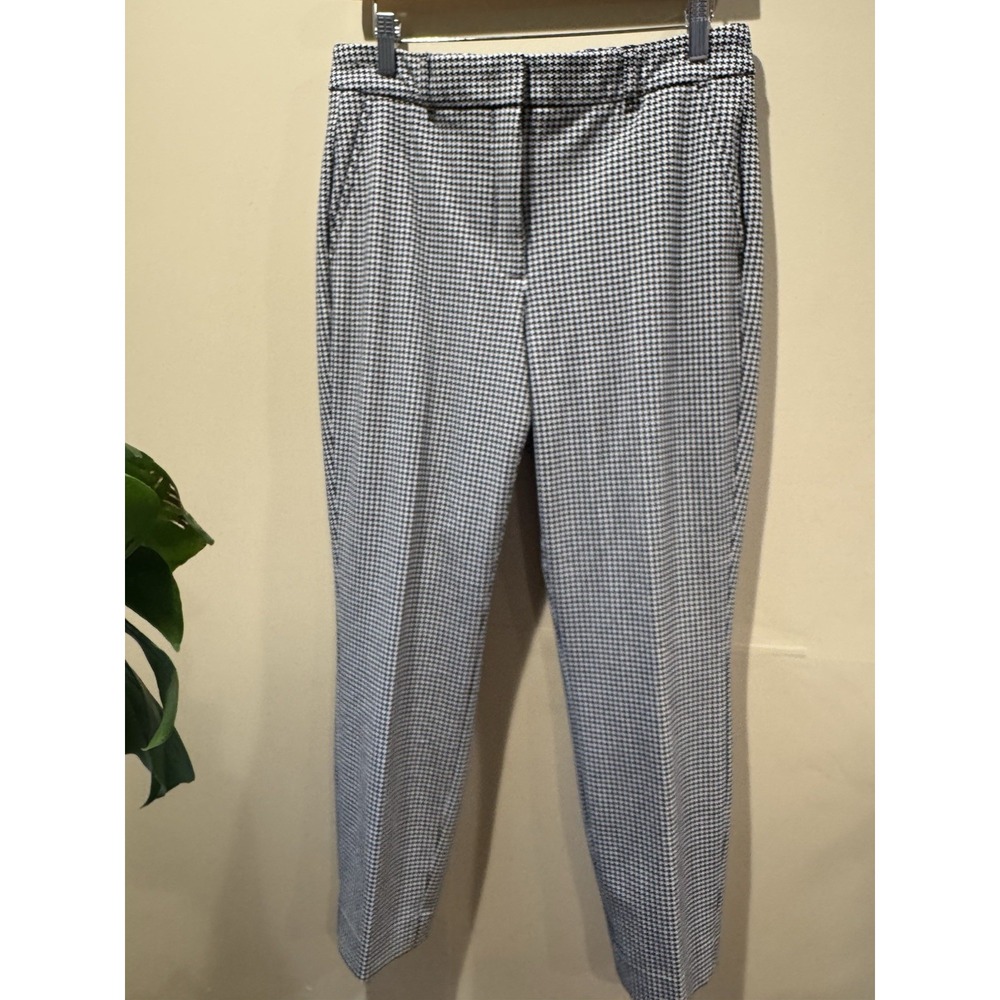White House Black Market Houndstooth Slim Ankle Pants Pockets 28" Inseam